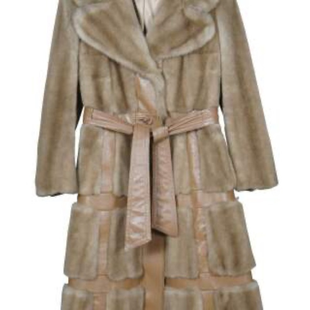 Women's Tissavel Vintage Faux-Fur Long Belted Coat